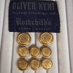 Oliver Kent Gold Blazer Buttons 8 2-Large, 6 Smaller
